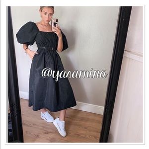 Zara voluminous taffeta dress bloggers fav